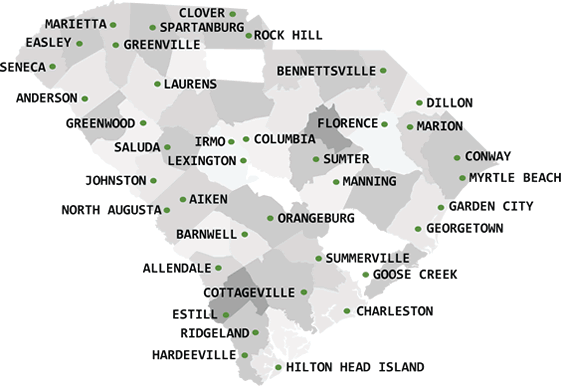south-carolina map