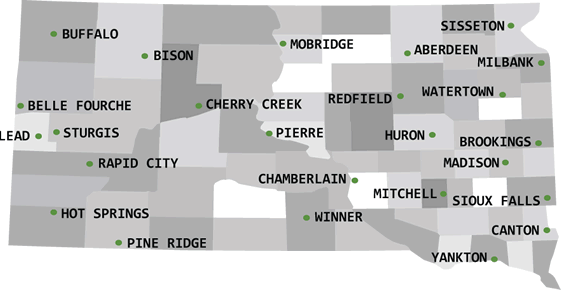 south-dakota map