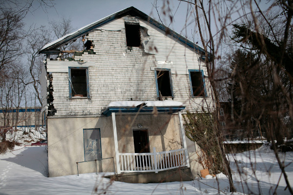 Foreclosure Stamp Across a Luxury Home