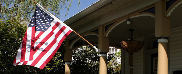 House with a US Flag